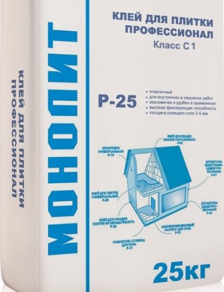 Р-25 Клей для плитки "Профессионал" (класс С1) 25 кг.